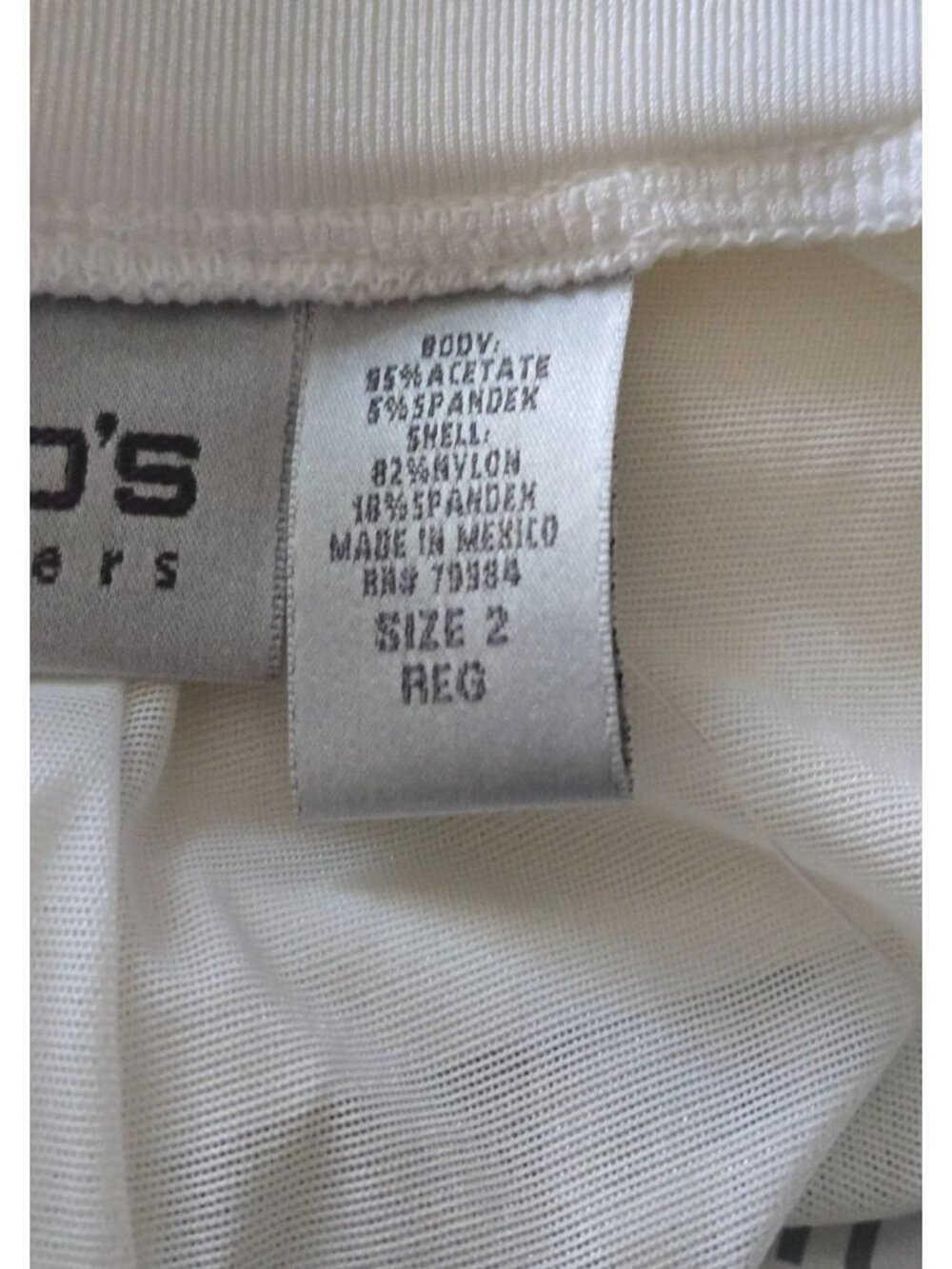 Chico's Travelers White Drift Nesia Regular Pants size 2 - Picture 7 of 11